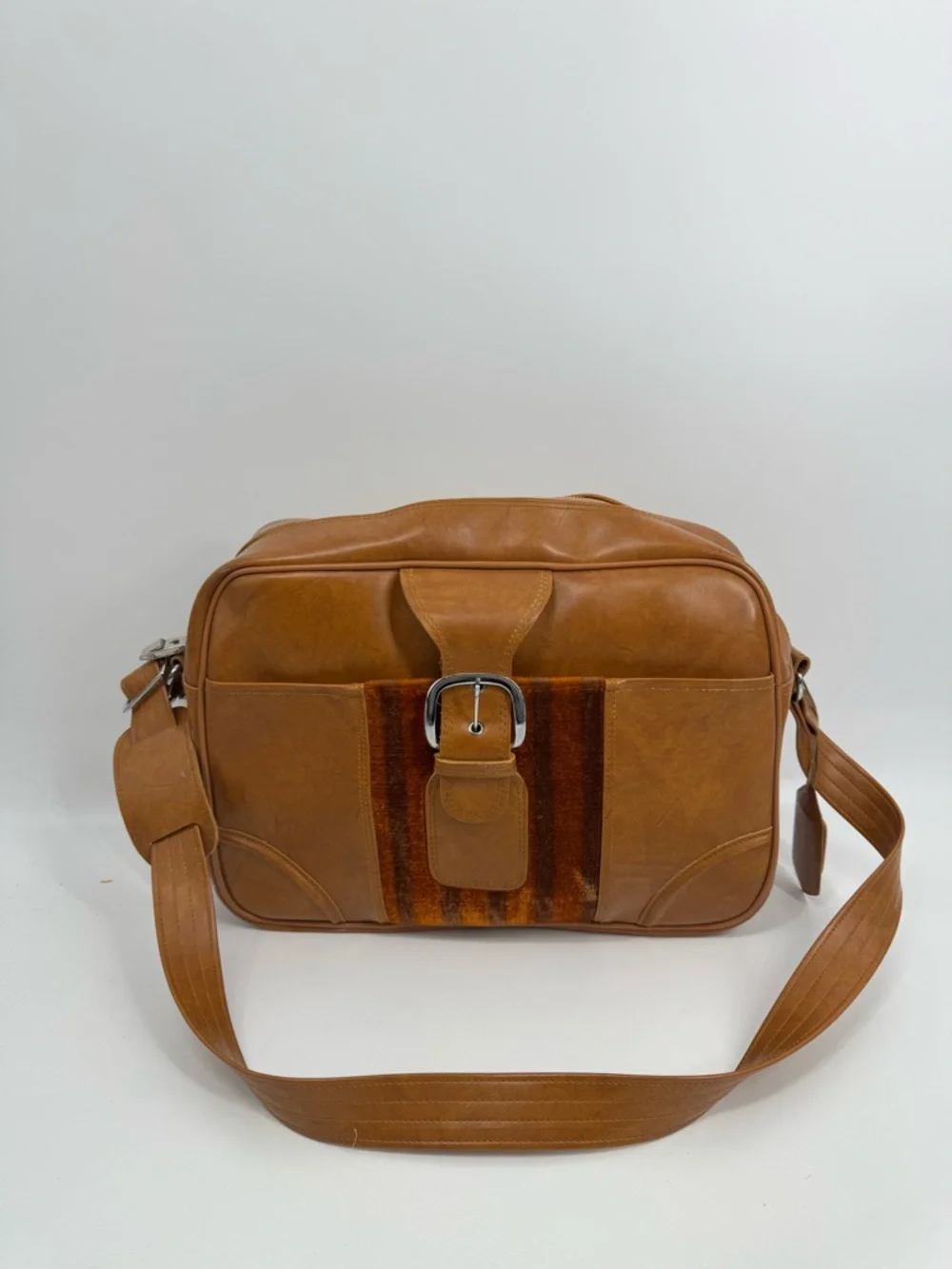 Vintage Style Brown Leather Crossbody Bag work bag Mens Neutral